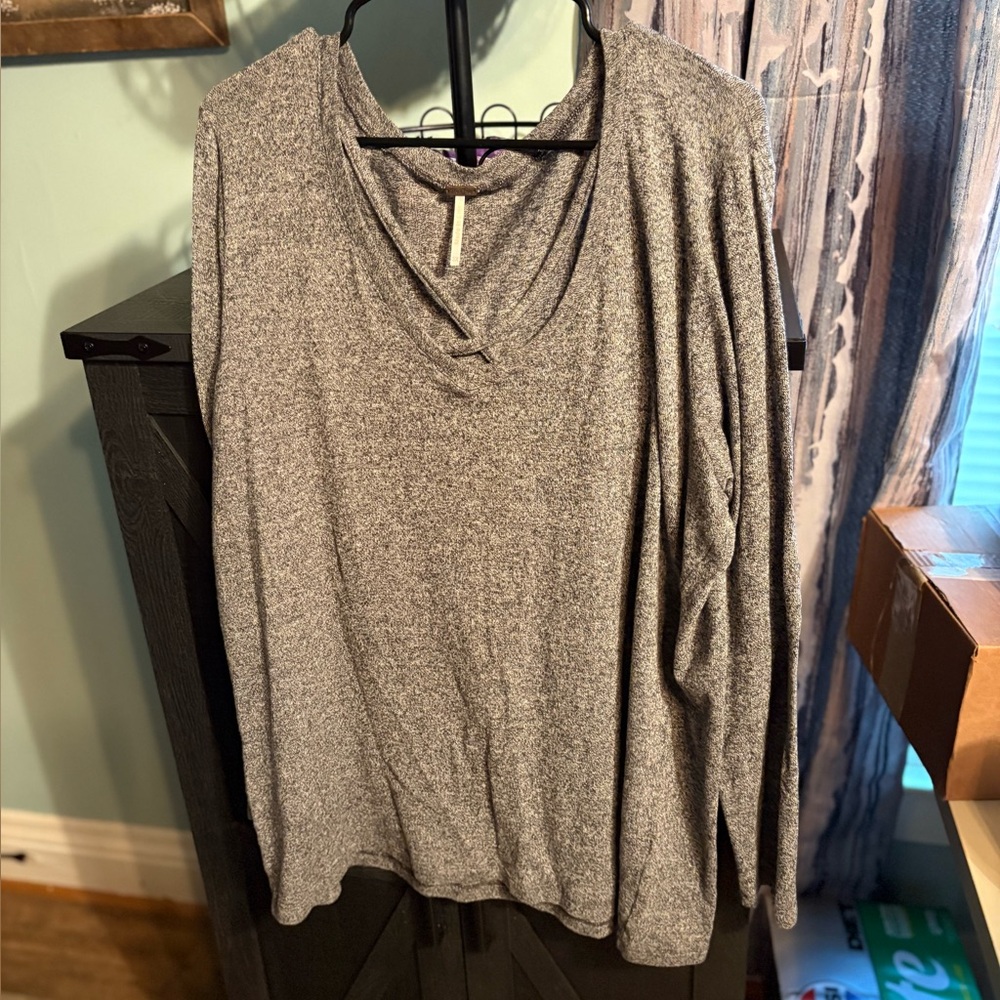 V Neck Gray Sweater